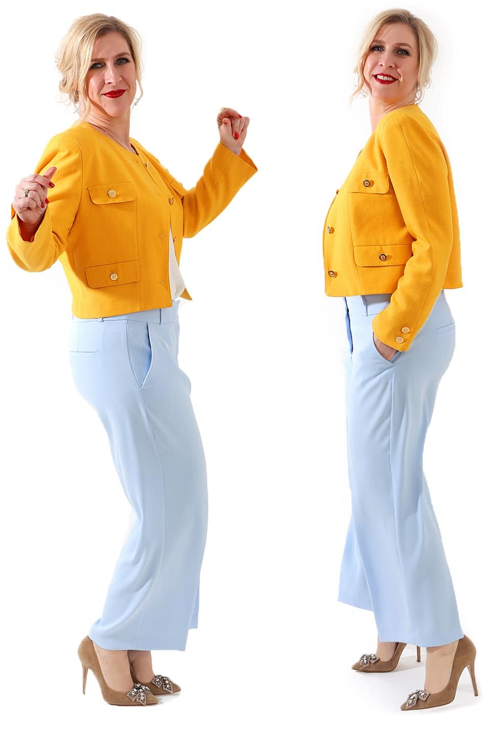 Yellow Blazer moderne Culotte Relana Dombetzki ALDO Magazin