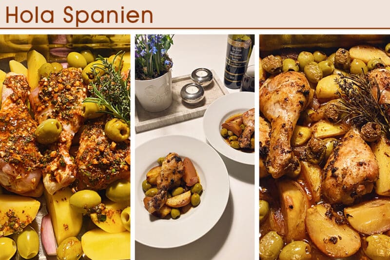 REZEPT: Geschmortes Hähnchen mit Schalotten, Oliven und Kartoffeln